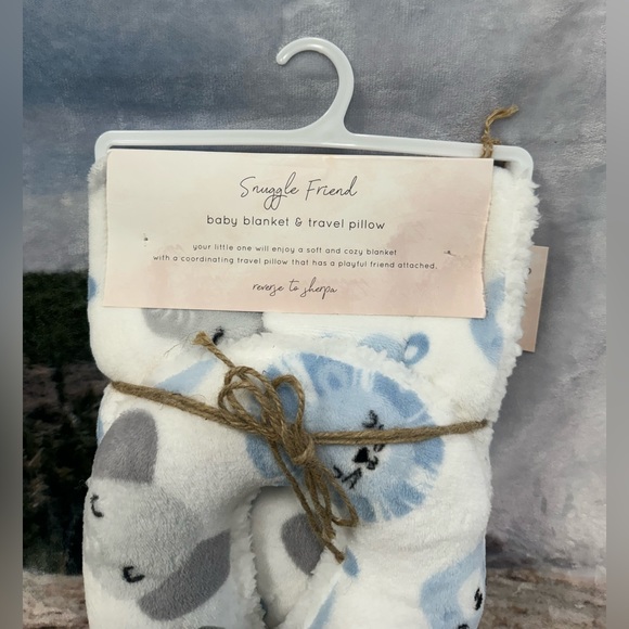 Snuggle Friend Baby Blanket & Neck Pillow Blue-White NWT - Picture 1 of 4